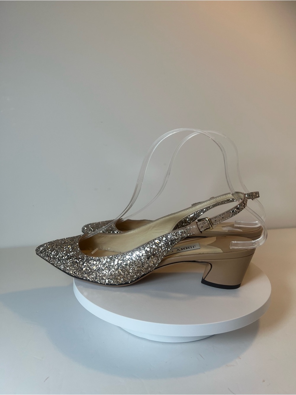 Jimmy Choo Gemma 40 Glitter Slingback pump. - Picture 11 of 12